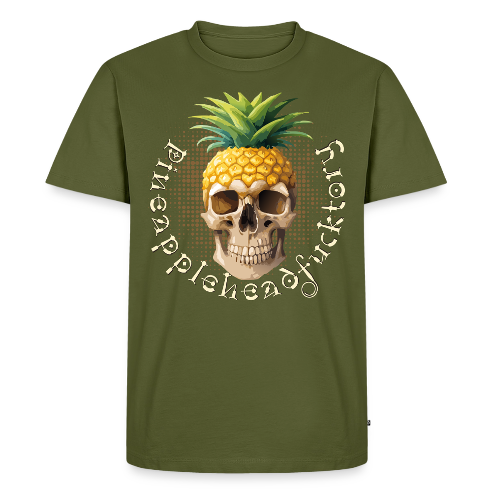 Pineapple Skull Design - Männer Premium T-Shirt - Khaki
