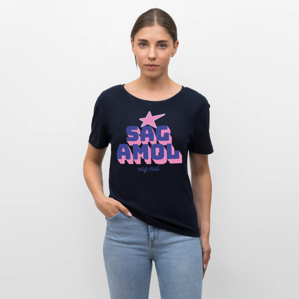 Sagamol Design – Rundhals Frauen Bio-T-Shirt - Navy