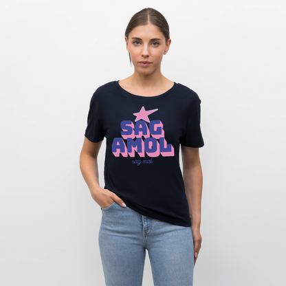 Sagamol Design – Rundhals Frauen Bio-T-Shirt - Navy