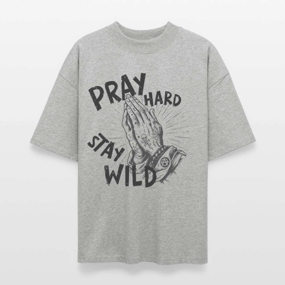 Pray Hard Design – Unisex Bio T-Shirt - Grau meliert