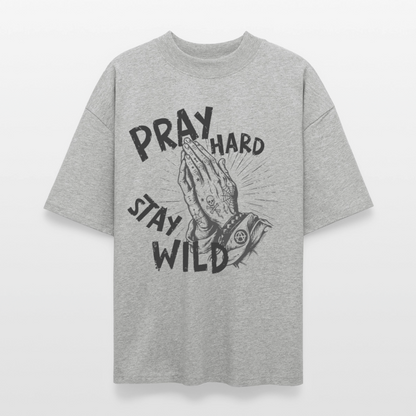 Pray Hard Design – Unisex Bio T-Shirt - Grau meliert