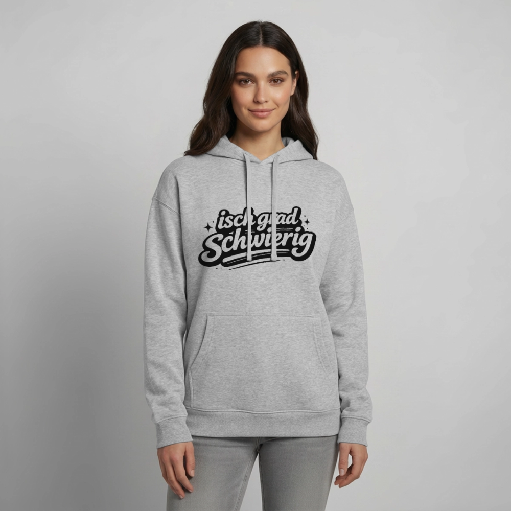 Isch grad schwierig Design – Oversized Unisex Hoodie - Grau meliert