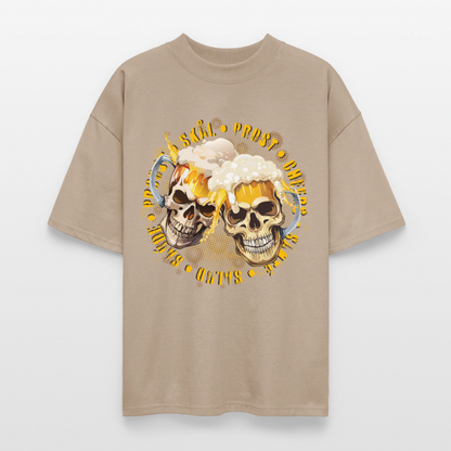 Party Skull Design – Oversized Unisex Bio T-Shirt - Steingrau