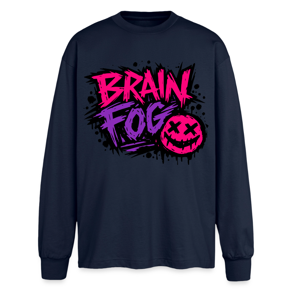 Brain Fog Design – Oversized Langarmshirt - Navy