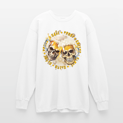 Party Skull Design – Oversized Langarmshirt - Weiß