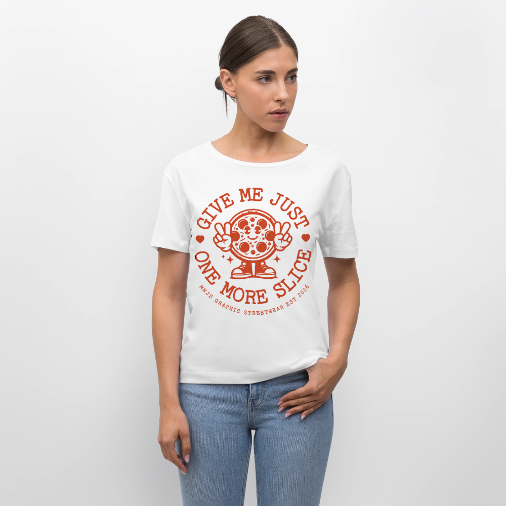 Pizza Design – Rundhals Frauen Bio-T-Shirt - Weiß