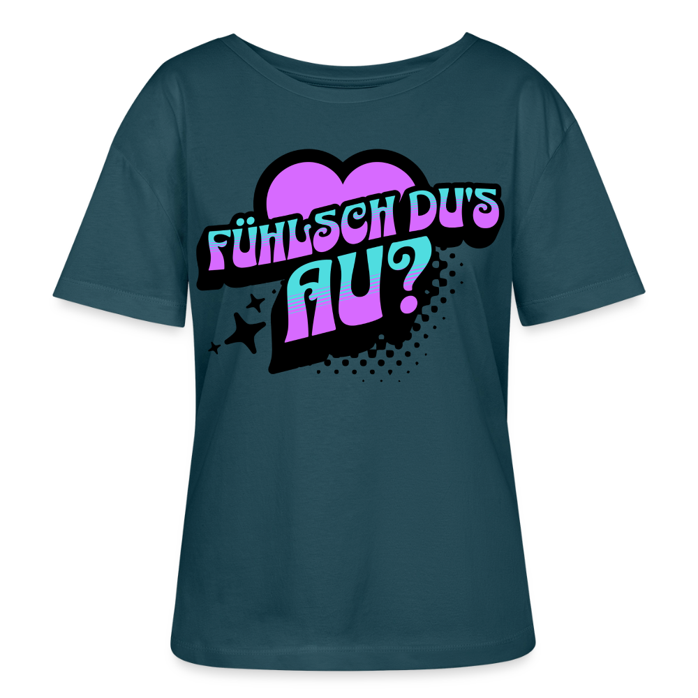 Fühlsch du‘s au Design – Rundhals Frauen Bio-T-Shirt - Dunkles Petrol