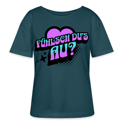 Fühlsch du‘s au Design – Rundhals Frauen Bio-T-Shirt - Dunkles Petrol