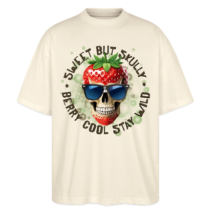 Strawberry Skull Design – Oversized Unisex Bio T-Shirt - Natur