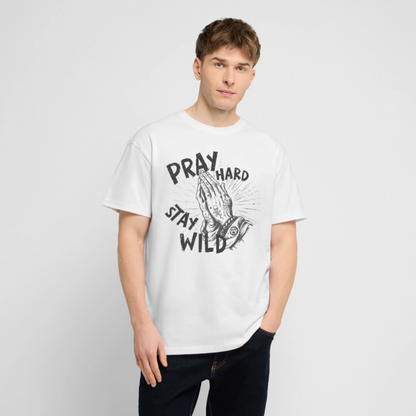 Pray Hard Design – Unisex Bio T-Shirt - Weiß