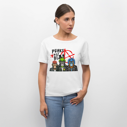 Punks Not Dead Design – Rundhals Frauen Bio-T-Shirt - Weiß