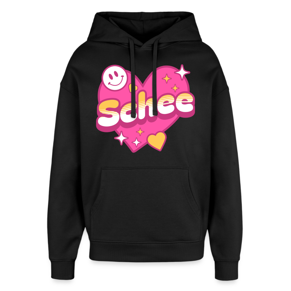 Schnee Design – Oversized Unisex Hoodie - Schwarz