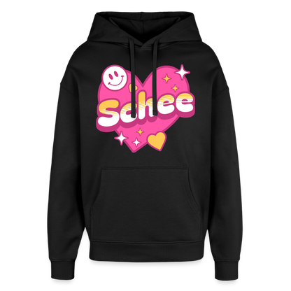 Schnee Design – Oversized Unisex Hoodie - Schwarz