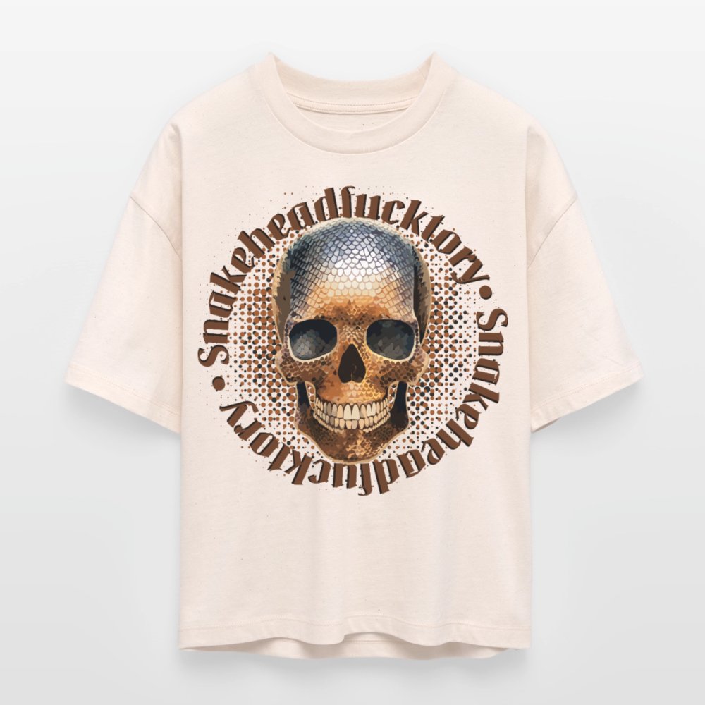 Snake Skull Design – Frauen Boxy Bio-T-Shirt - Natur