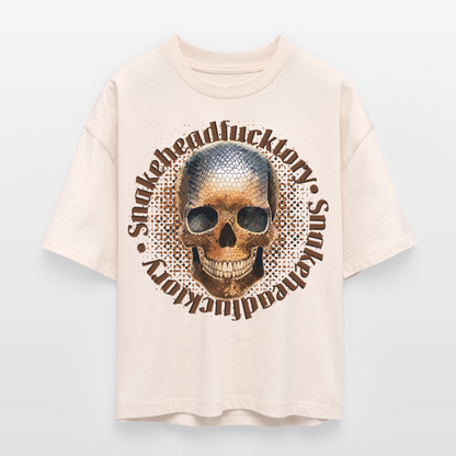 Snake Skull Design – Frauen Boxy Bio-T-Shirt - Natur