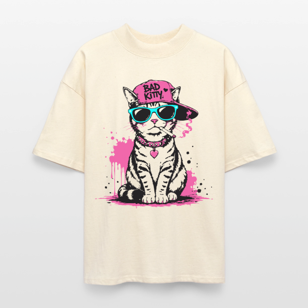 Bad Kitty Design – Oversized Unisex Bio T-Shirt - Natur