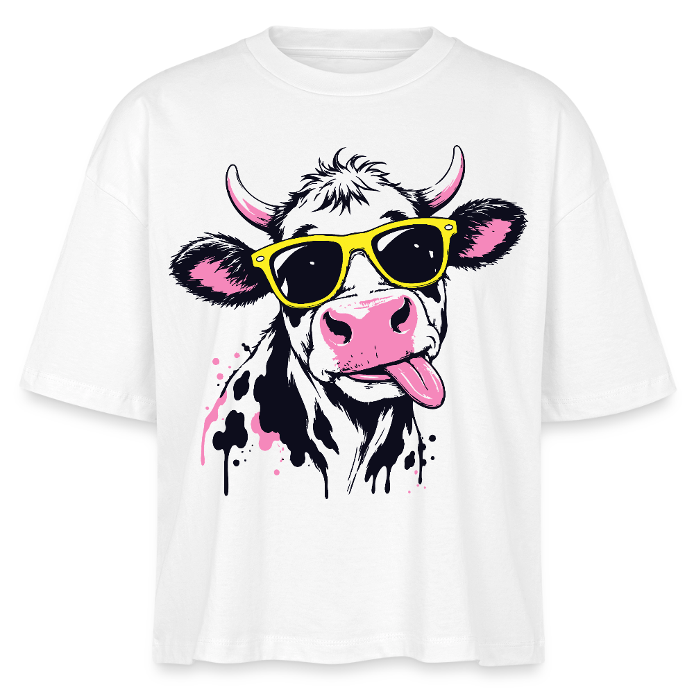 Street Cowboy Design – Frauen Boxy Bio-T-Shirt - Weiß