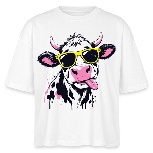 Street Cowboy Design – Frauen Boxy Bio-T-Shirt - Weiß