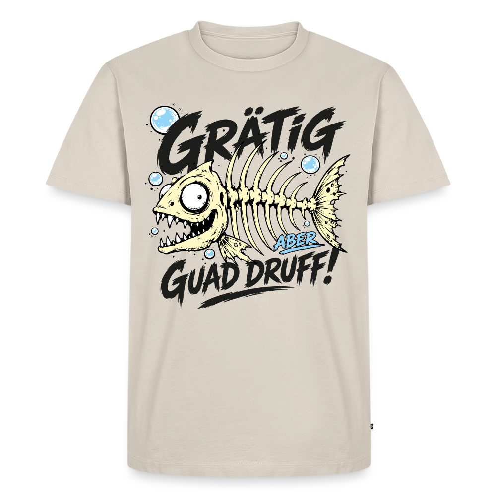 Fischskelett Grätig Design – Männer Premium T-Shirt - Beige