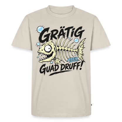 Fischskelett Grätig Design – Männer Premium T-Shirt - Beige