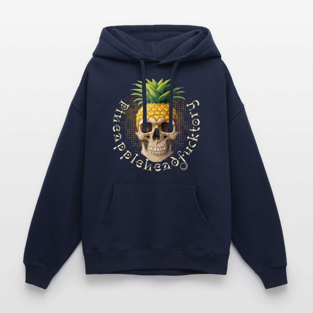 Pineapple Skull Design - Oversized Unisex Hoodie - Navy