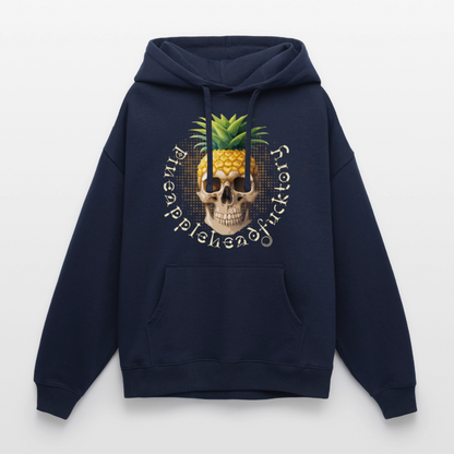 Pineapple Skull Design - Oversized Unisex Hoodie - Navy