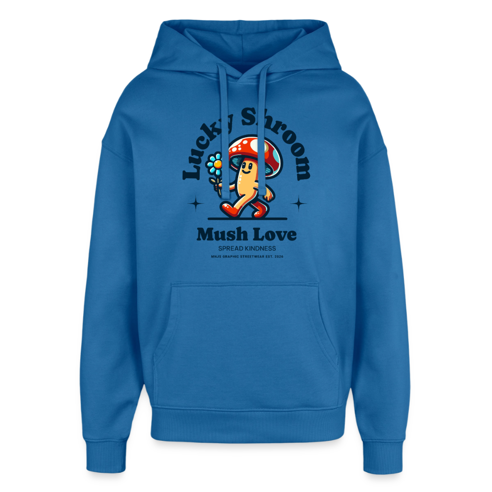 Lucky Shroom Design – Oversized Unisex Hoodie - Achtsames Blau