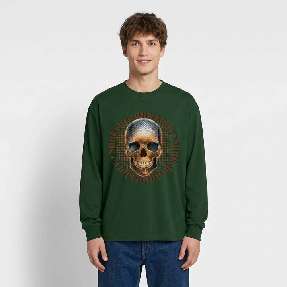 Snake Skull Design – Oversized Langarmshirt - Flaschengrün
