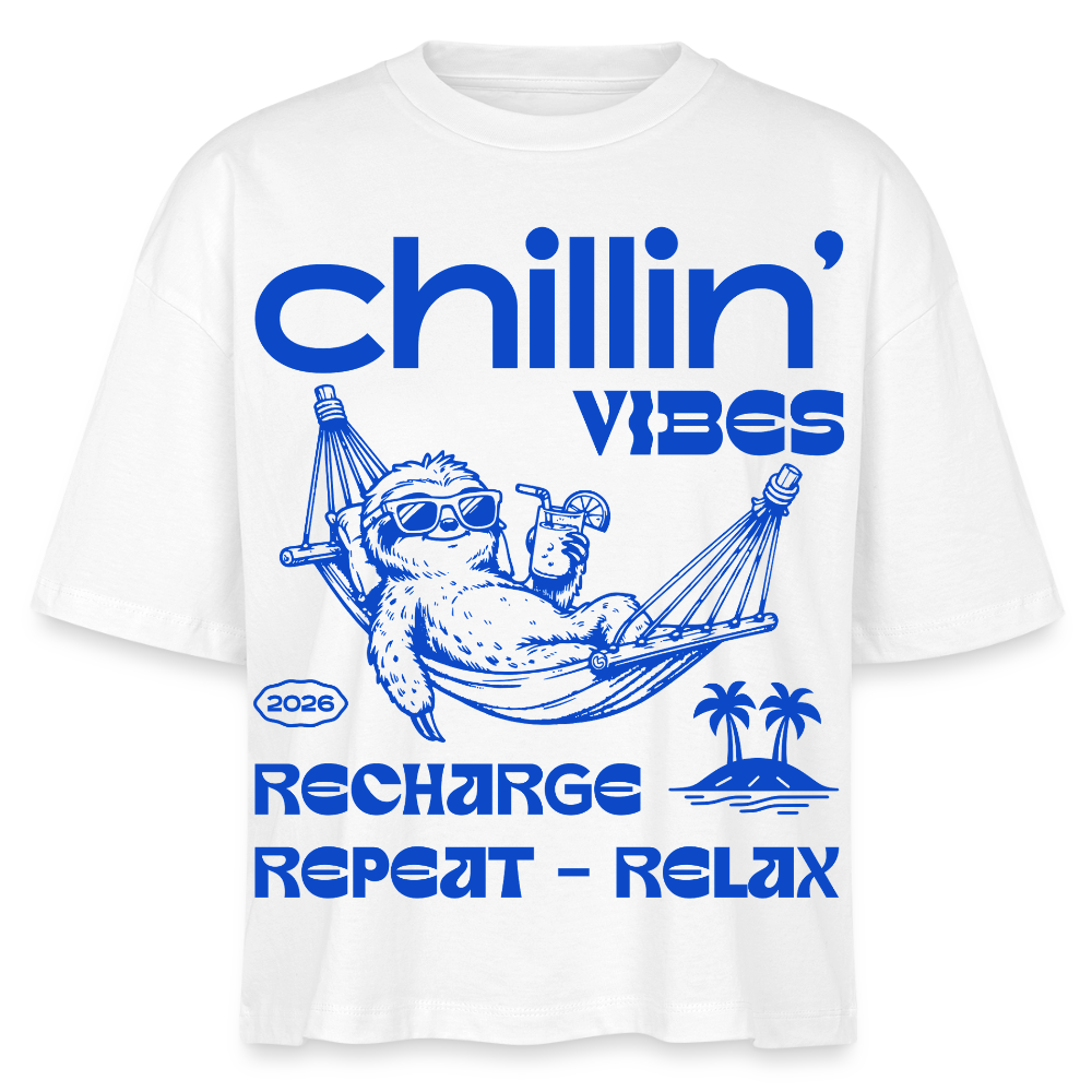Chillin Vibes Design – Frauen Boxy Bio-T-Shirt - Weiß