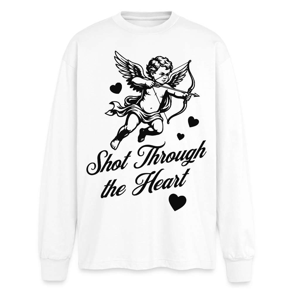 Amor Design – Oversized Langarmshirt - Weiß
