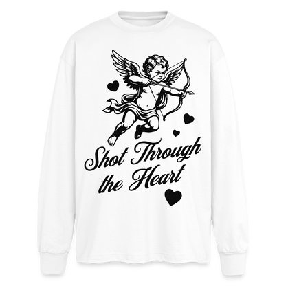 Amor Design – Oversized Langarmshirt - Weiß