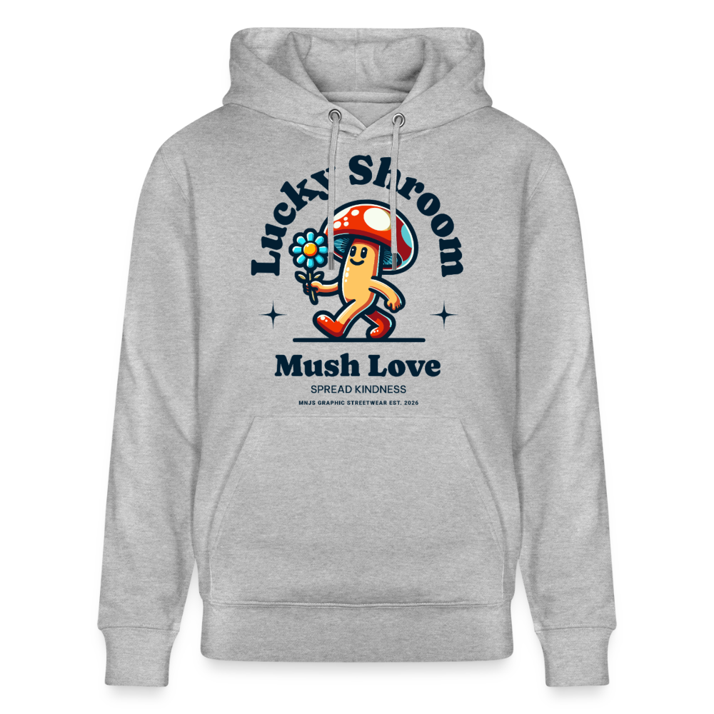 Lucky Shroom Design – Unisex Bio-Hoodie - Grau meliert