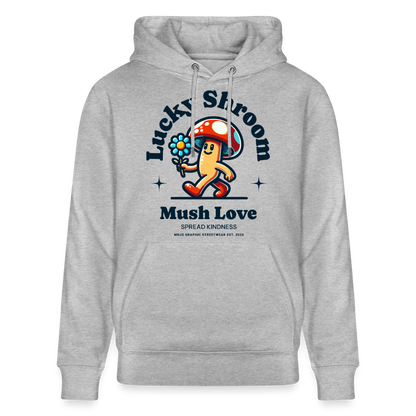 Lucky Shroom Design – Unisex Bio-Hoodie - Grau meliert