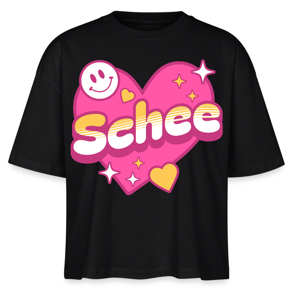 Schnee Design – Frauen Boxy Bio-T-Shirt - Schwarz