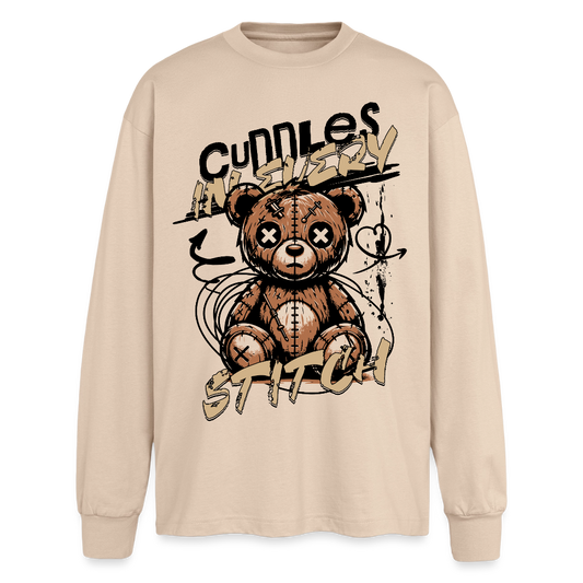 Bear Design – Oversized Langarmshirt - Sand