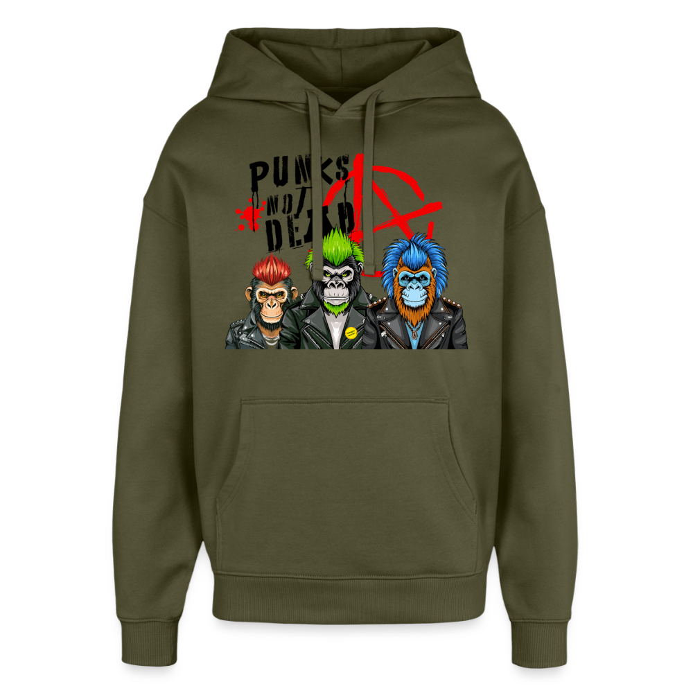 Punks Not Dead Design – Oversized Unisex Hoodie - Khaki