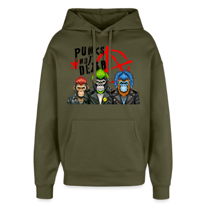 Punks Not Dead Design – Oversized Unisex Hoodie - Khaki