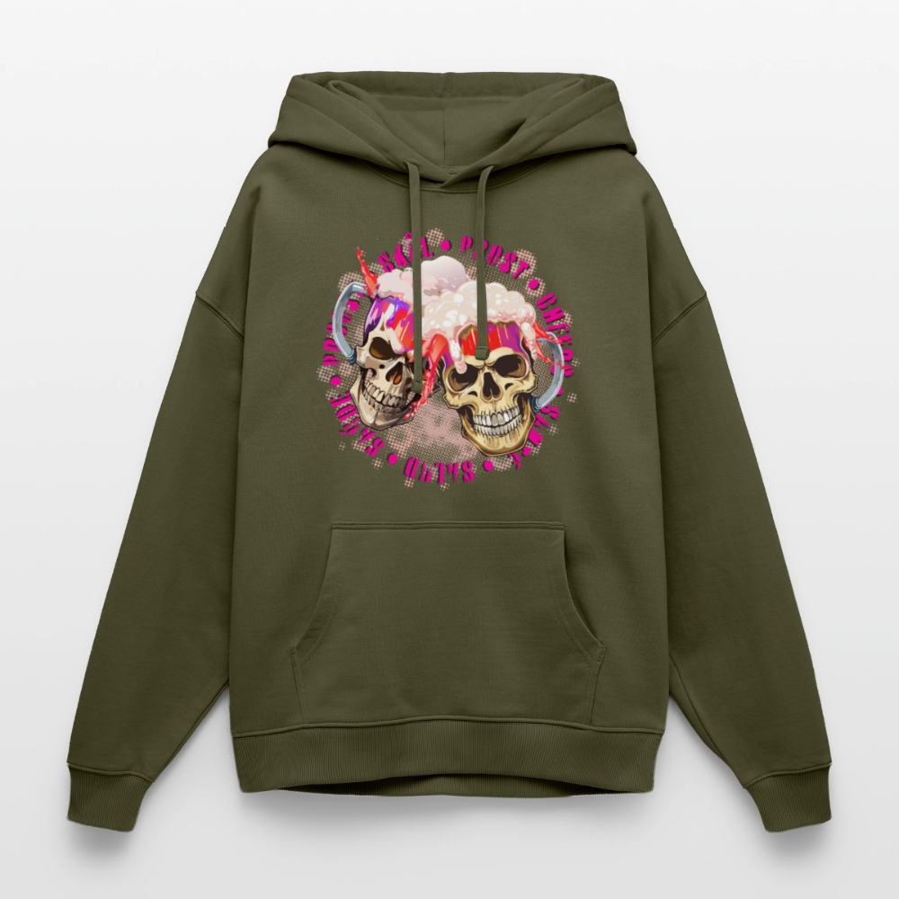 Party Skull Design Pink – Oversized Unisex Hoodie - Khaki