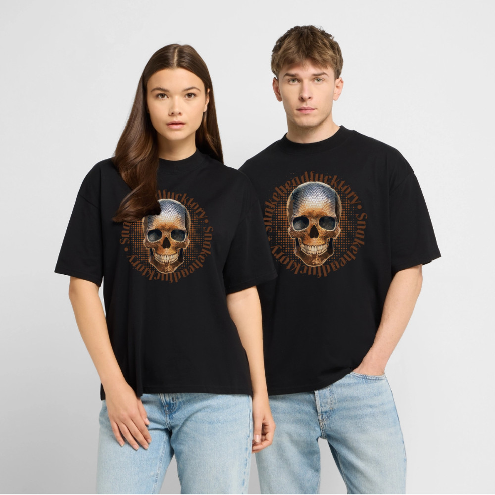 Snake Skull Design – Oversized Unisex Bio T-Shirt - Schwarz