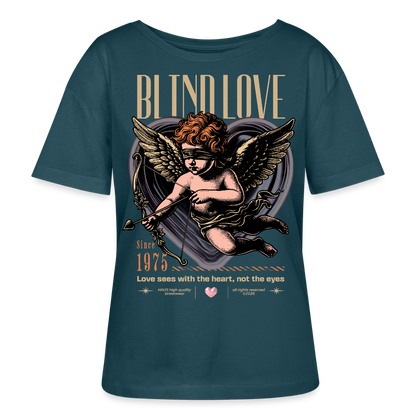 Blind Love Design – Rundhals Frauen Bio-T-Shirt - Dunkles Petrol