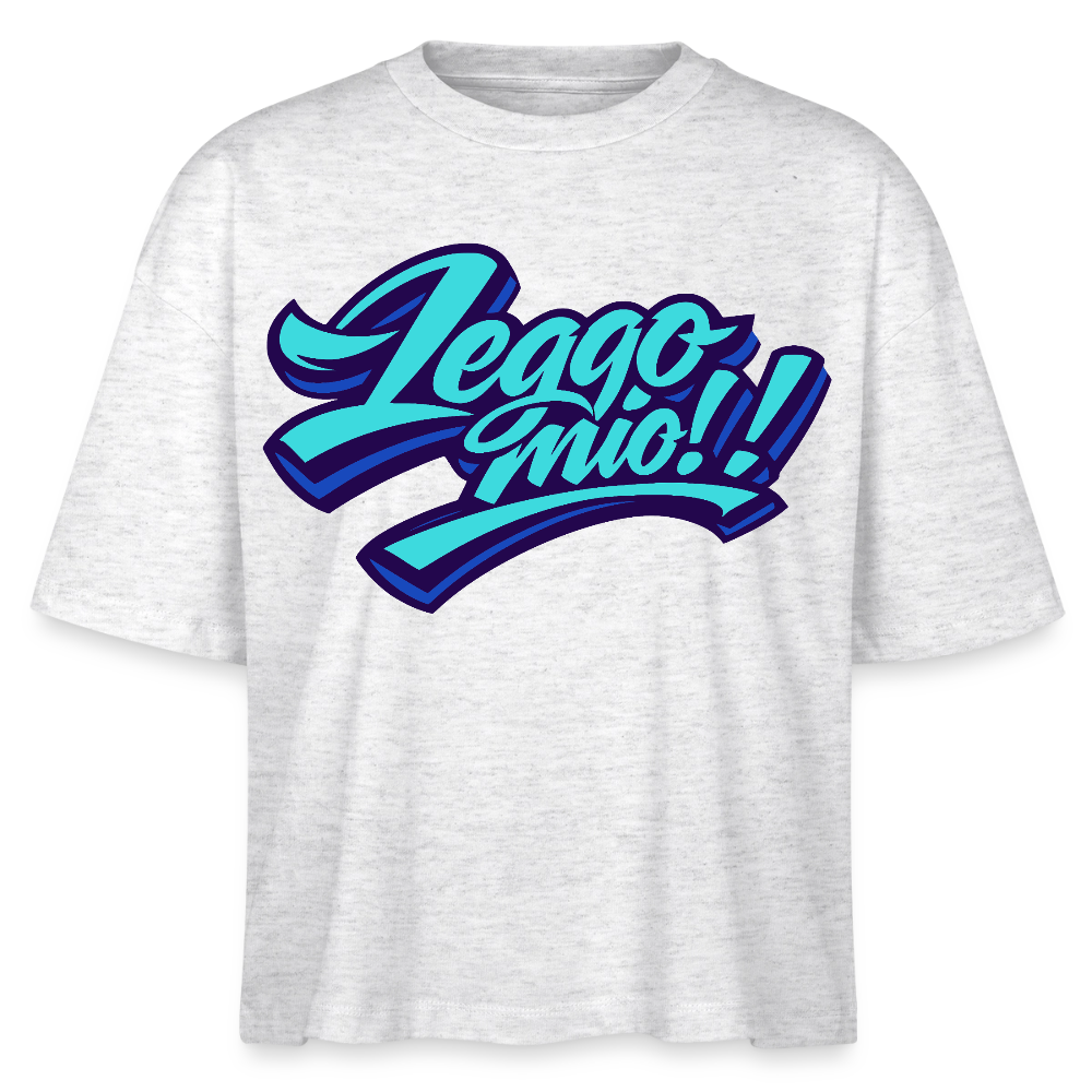 Leggomio Design – Frauen Boxy Bio-T-Shirt - Weiß meliert