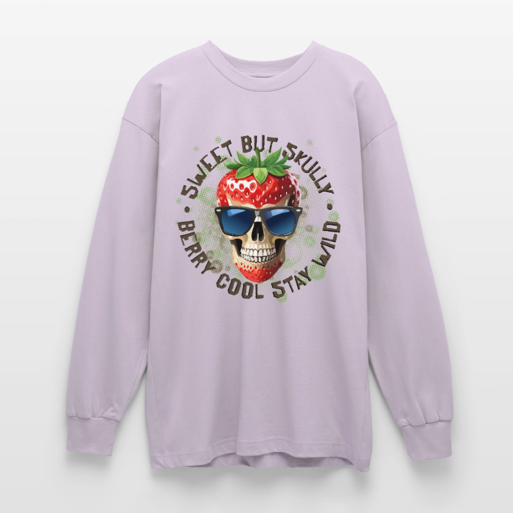 Strawberry Skull Design – Oversized Langarmshirt - verblasstes Lila