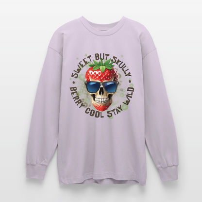 Strawberry Skull Design – Oversized Langarmshirt - verblasstes Lila
