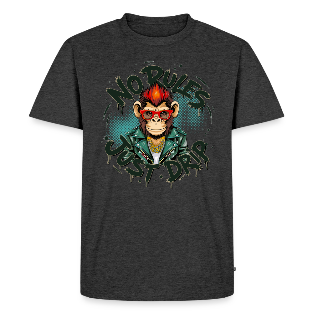 Monkey No Rules Design – Männer Premium T-Shirt - Anthrazit meliert
