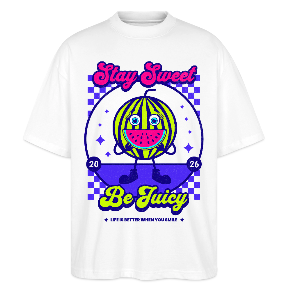 Stay Sweet Design – Oversized Unisex Bio T-Shirt - Weiß