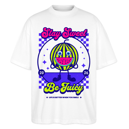 Stay Sweet Design – Oversized Unisex Bio T-Shirt - Weiß