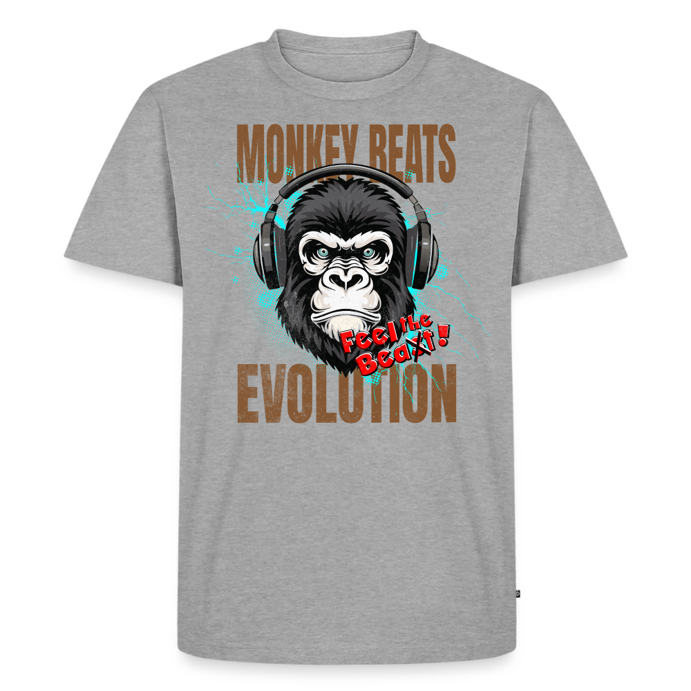 Monkey Beats Design – Männer Premium T-Shirt - Grau meliert