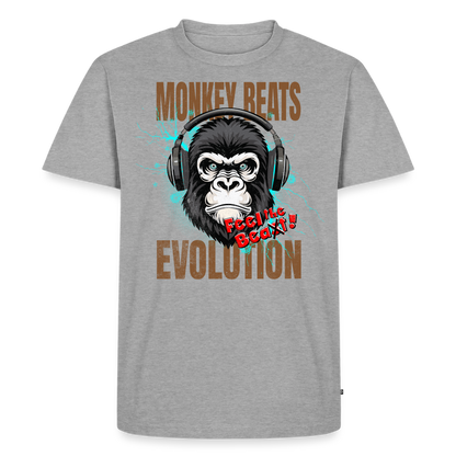 Monkey Beats Design – Männer Premium T-Shirt - Grau meliert