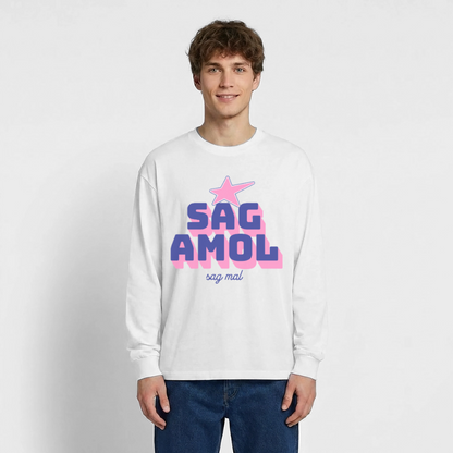 Sagamol Design – Oversized Langarmshirt - Weiß