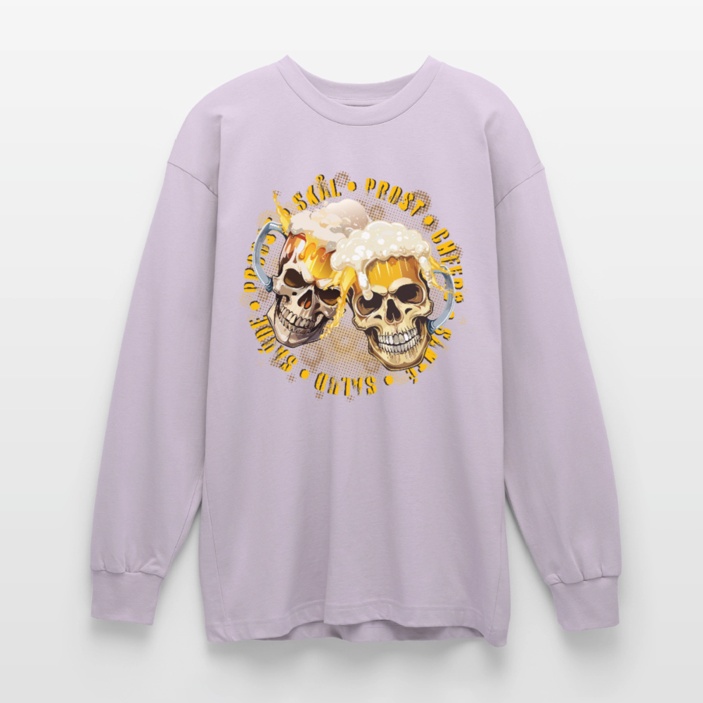 Party Skull Design – Oversized Langarmshirt - verblasstes Lila